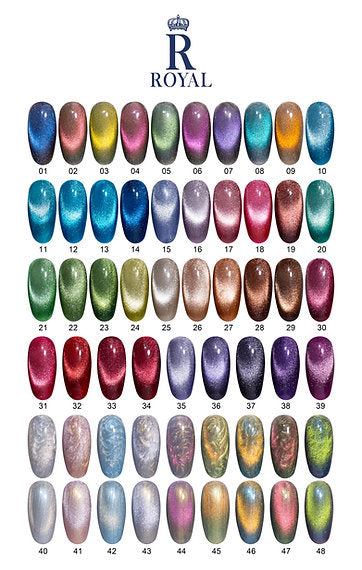 Royal 2in1 Cat Eye Gel 48 Colors - FREE Book color chart