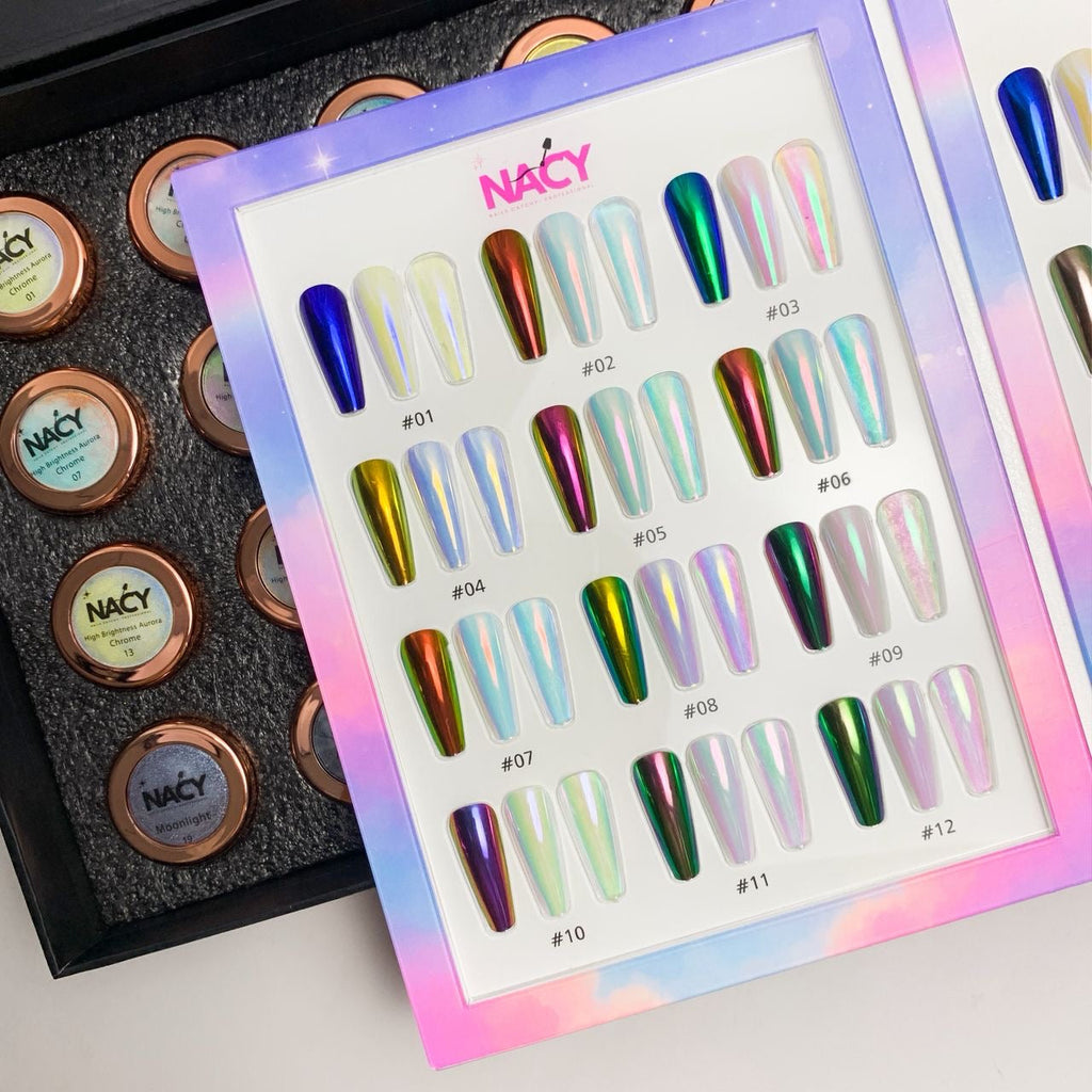 Nacy High Brightness Auora Chrome Mirror Powder Set 24 Colors