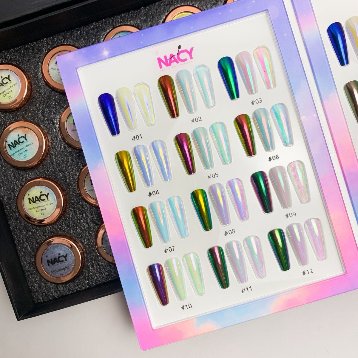Nacy High Brightness Auora Chrome Mirror Powder Set 24 Colors