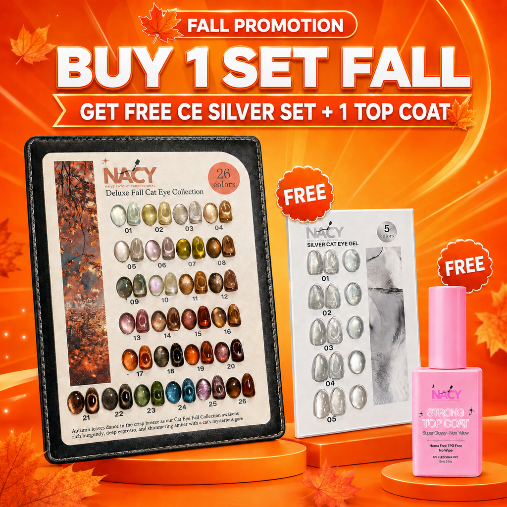 Bundle Deal- Full Set Nacy Fall Cat Eye 26 Colors 0.5oz / Free Display Chart & Top Coat