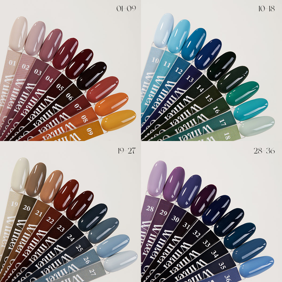 Nacy Set Winter Gel 36 Colors - HEMA TPO free / Free 1 Base, 1 Top, 1 Matte & 1 Color Display Book & Swatches