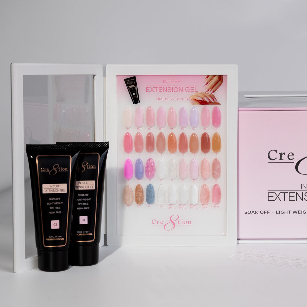 Cre8tion Poly-Extension Gel In Tube 2oz - 36 Color Kit + Free x12 Top Coat 0.5oz