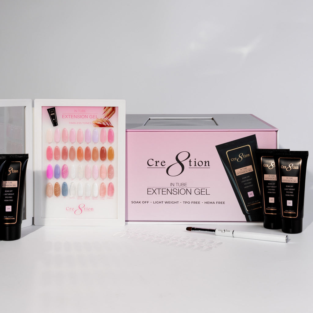 Cre8tion Poly-Extension Gel In Tube 2oz - 36 Color Kit + Free x12 Top Coat 0.5oz