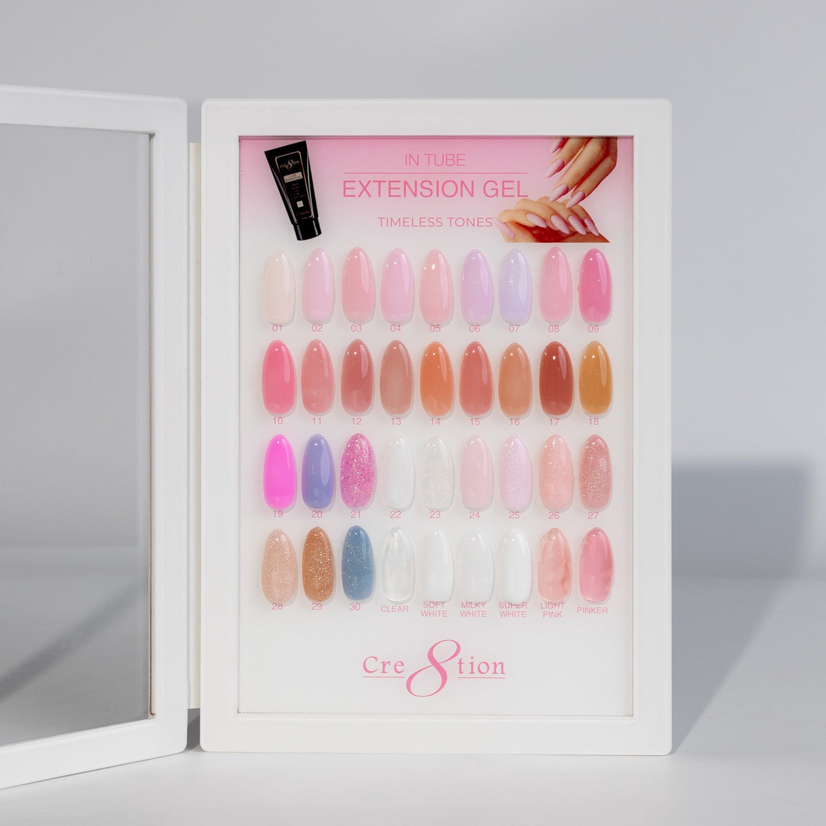 Cre8tion Poly-Extension Gel In Tube 2oz - 36 Color Kit + Free x12 Top Coat 0.5oz