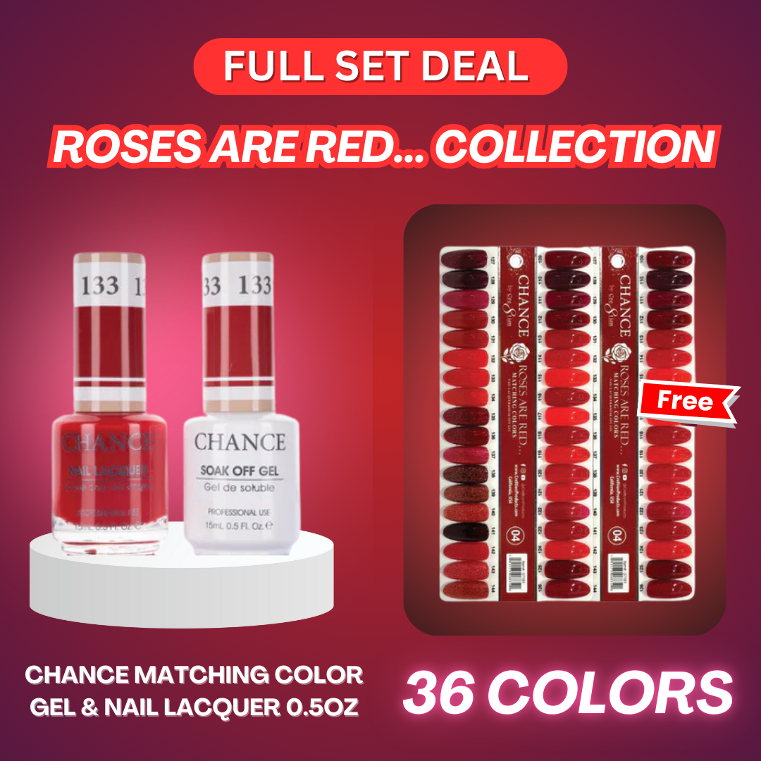 Chance Matching Duo 0.5oz 36 Colors- Roses Are Red... Collection w/ 2 set Color Chart
