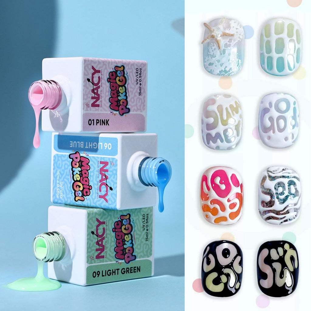 Nacy Poke Art Gel HEMA/TPO Free Set 12 Colors 0.5oz - Free 1pcs Top Coat
