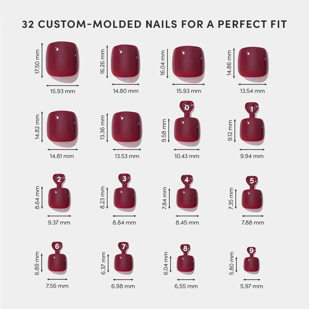 Berry Maroon Toenail
