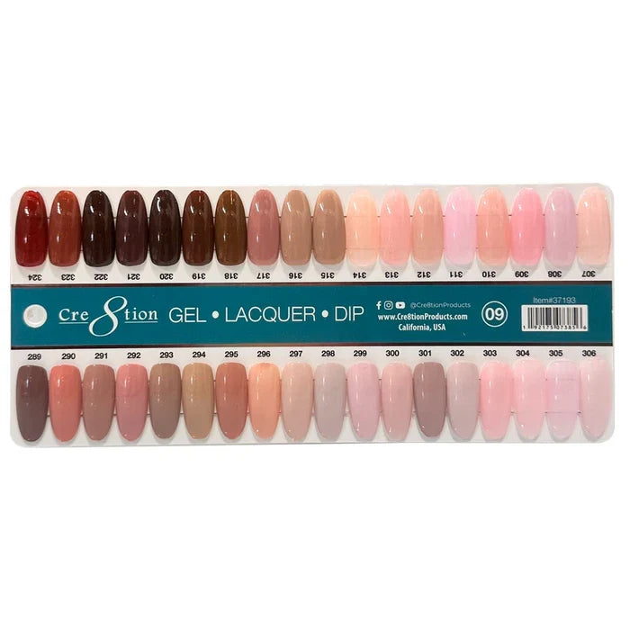 Cre8tion Matching Color - Earthy Undertones Collection - 36 Colors w/ 2 Color Chart