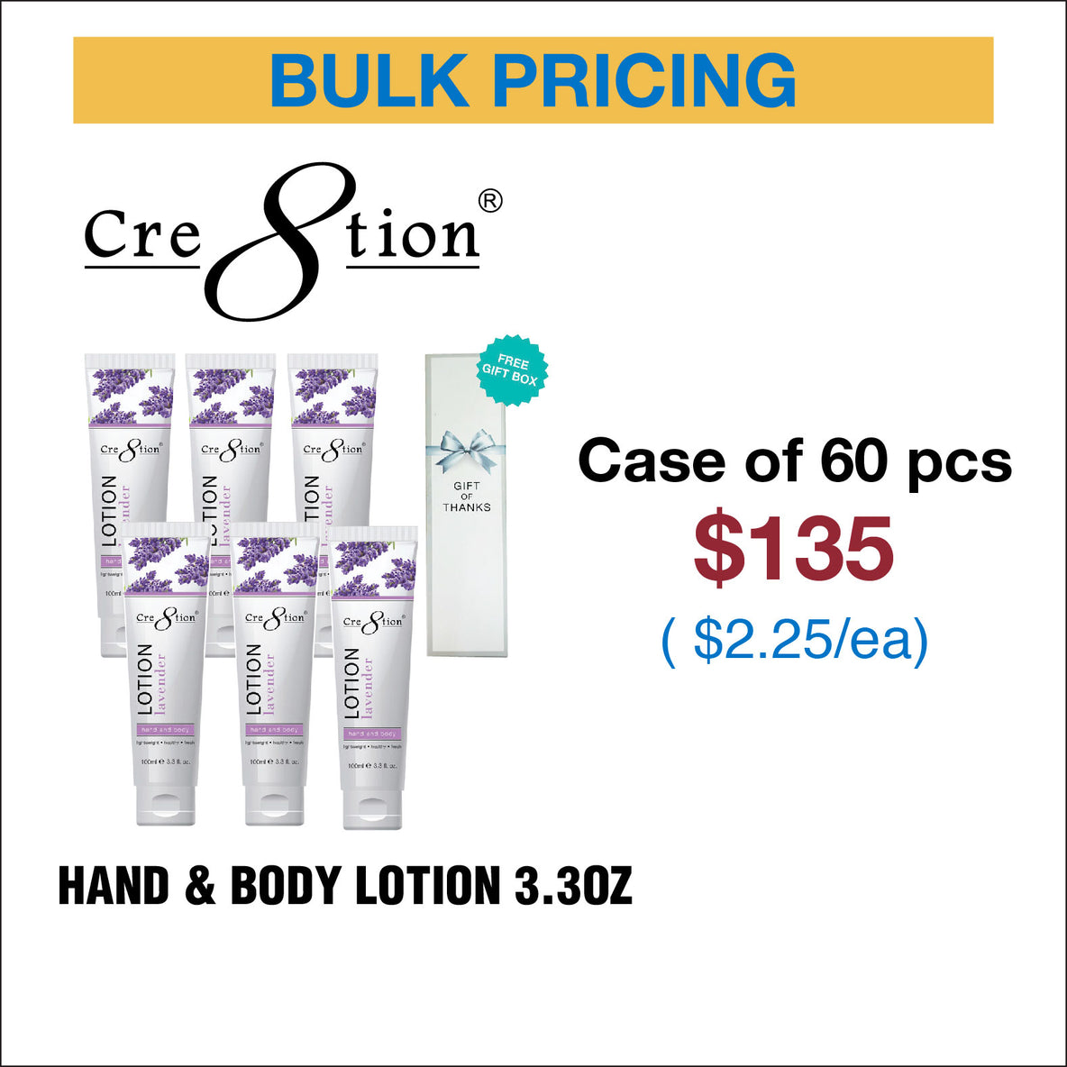 Cre8tion Hand & Body Lotion 5 Flavors - Mix & Match Scents (No Free Gift)