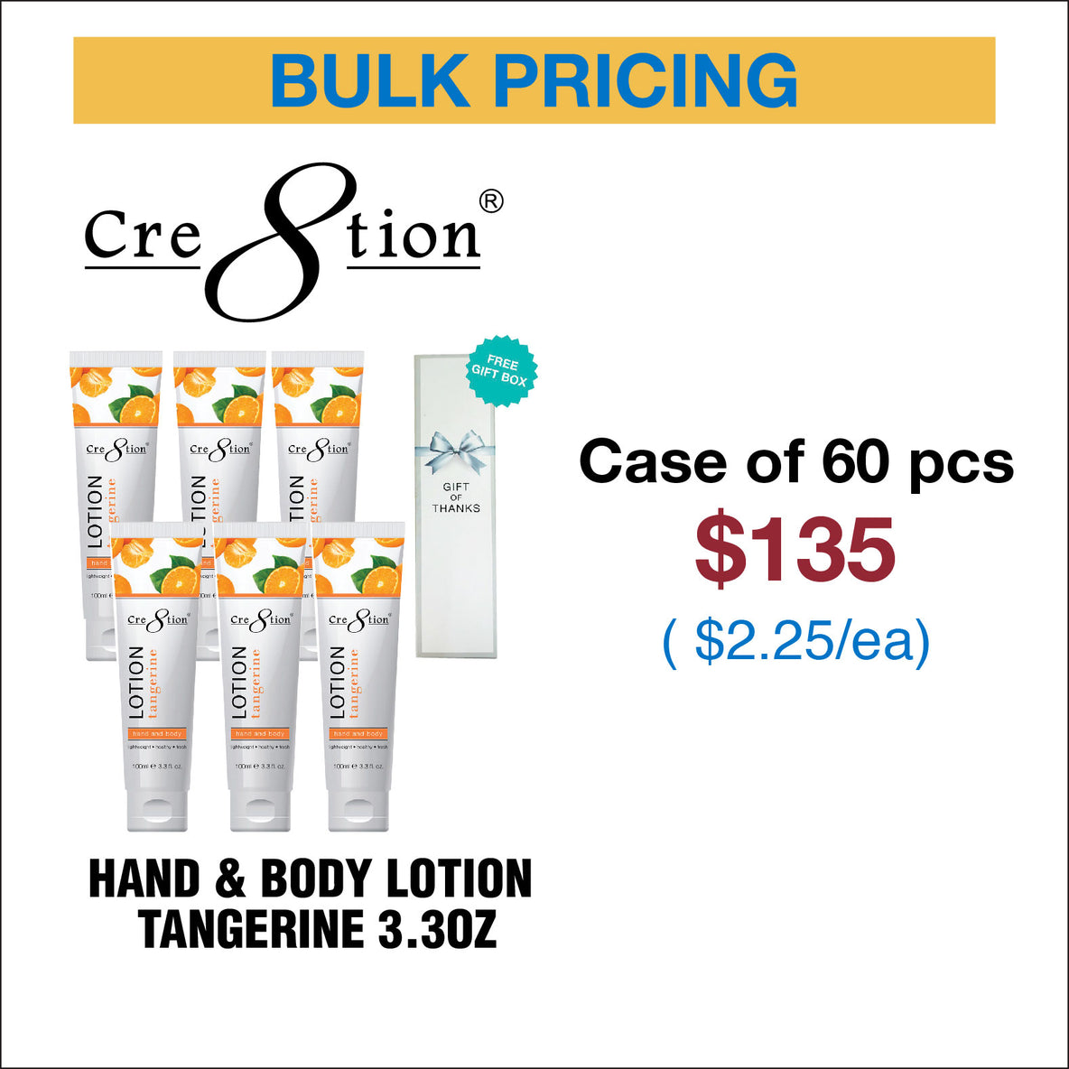 Cre8tion Hand & Body Lotion 5 Flavors - Mix & Match Scents (No Free Gift)