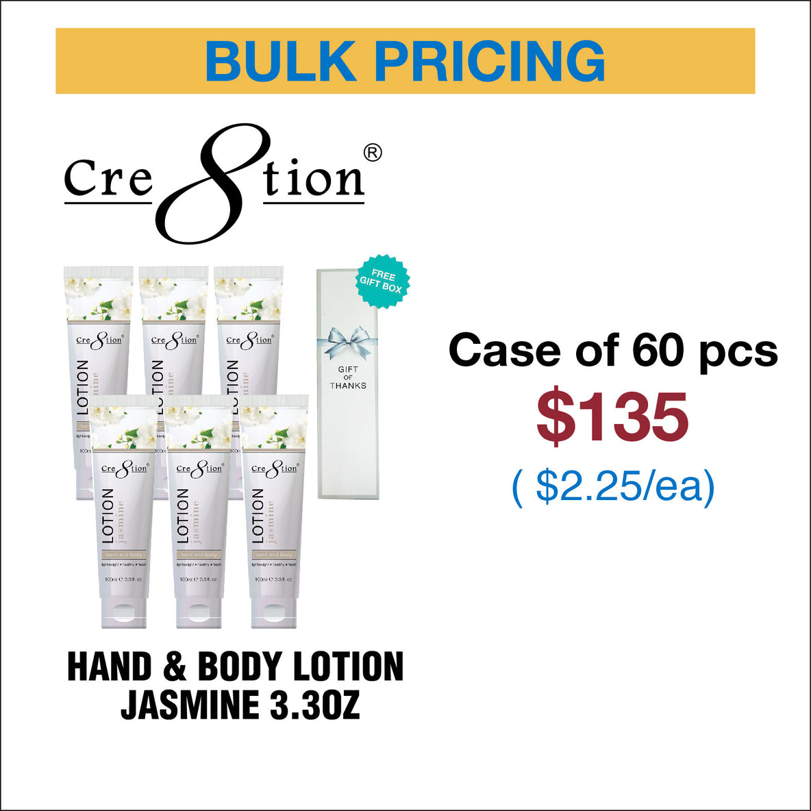 Cre8tion Hand & Body Lotion 5 Flavors - Mix & Match Scents (No Free Gift)
