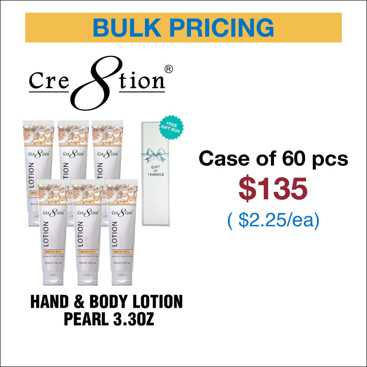 Cre8tion Hand & Body Lotion 5 Flavors - Mix & Match Scents (No Free Gift)