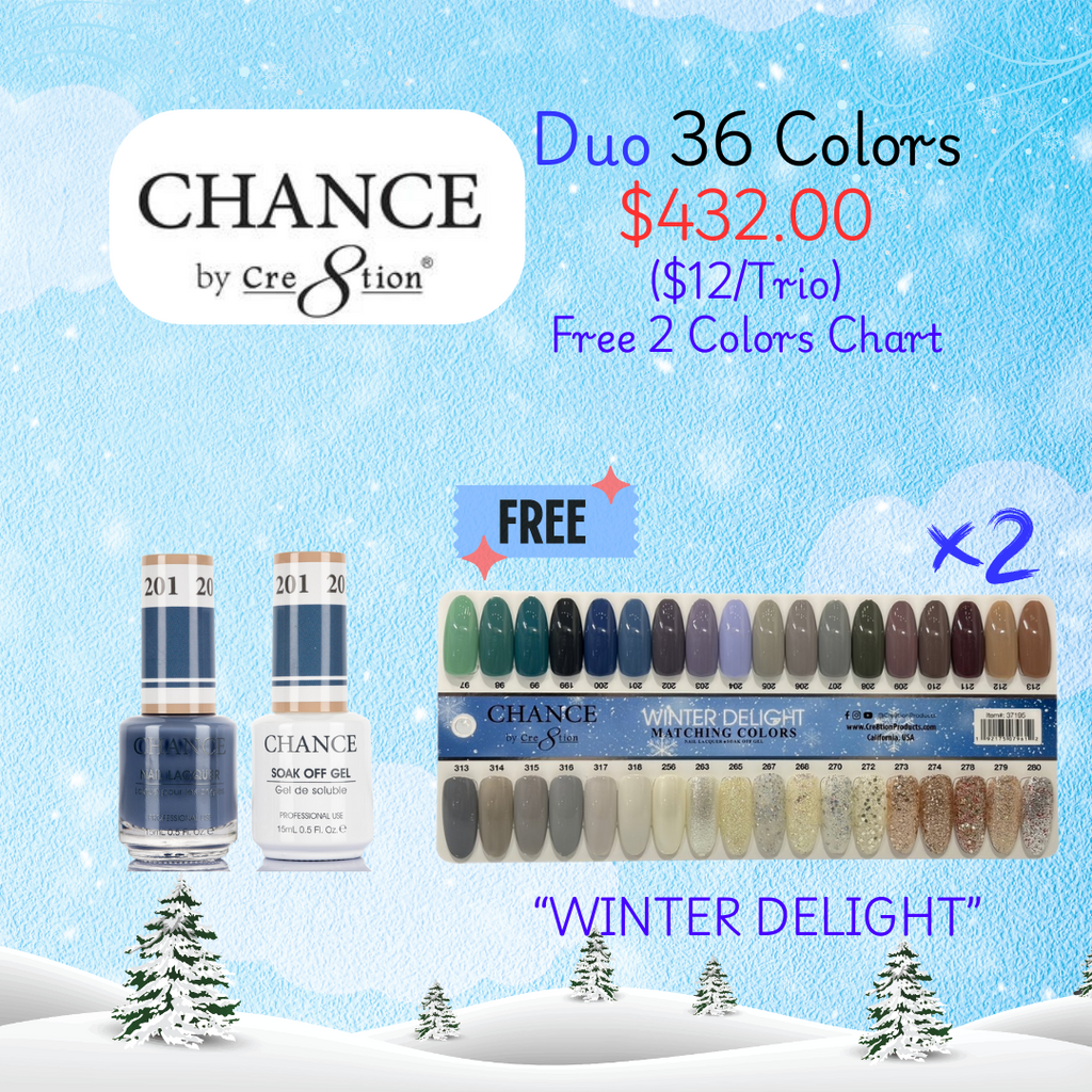 Chance Matching 36 Colors 3in1 Trio - Winter Delight Collection w/ 2 set Color Chart