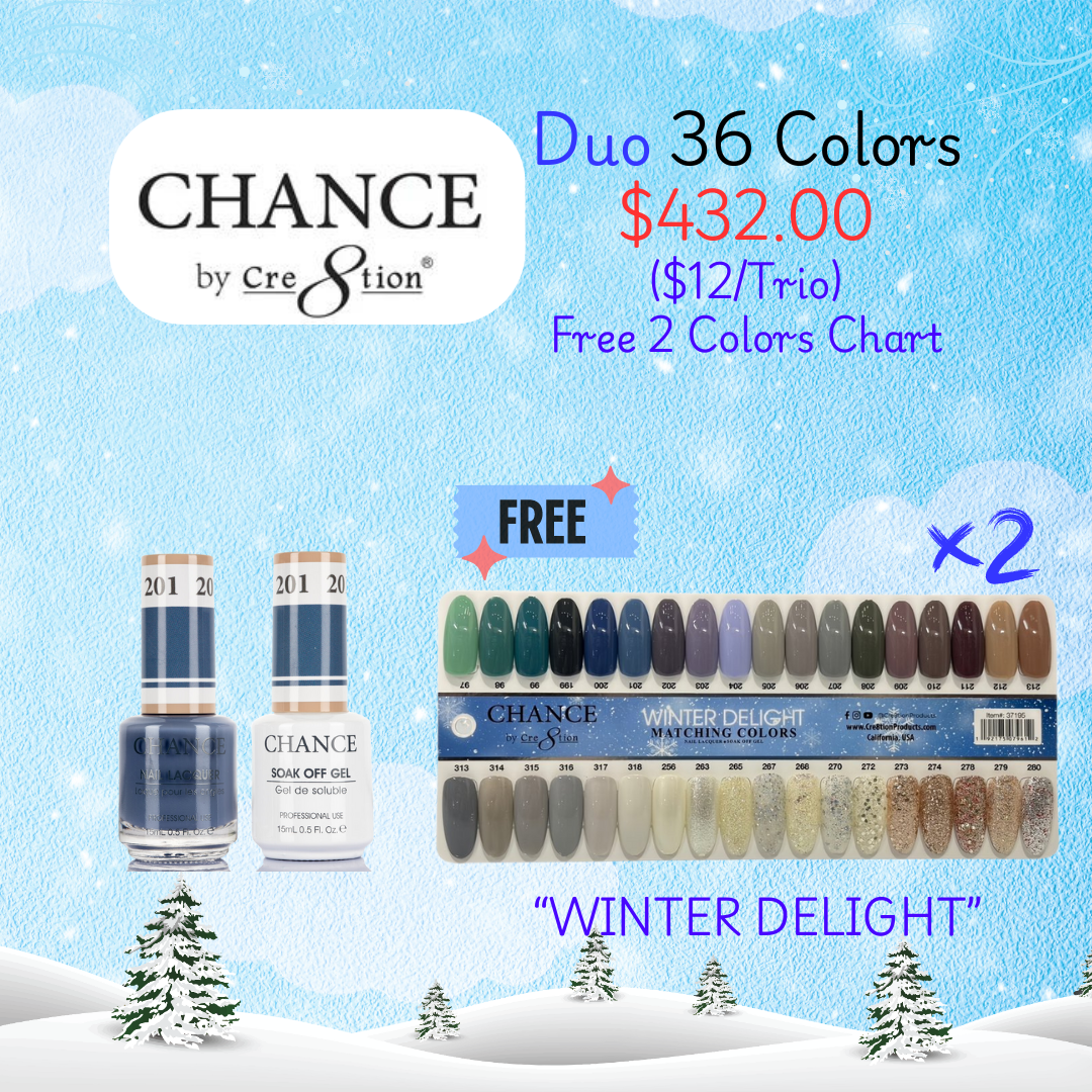 Chance Matching 36 Colors 3in1 Trio - Winter Delight Collection w/ 2 set Color Chart