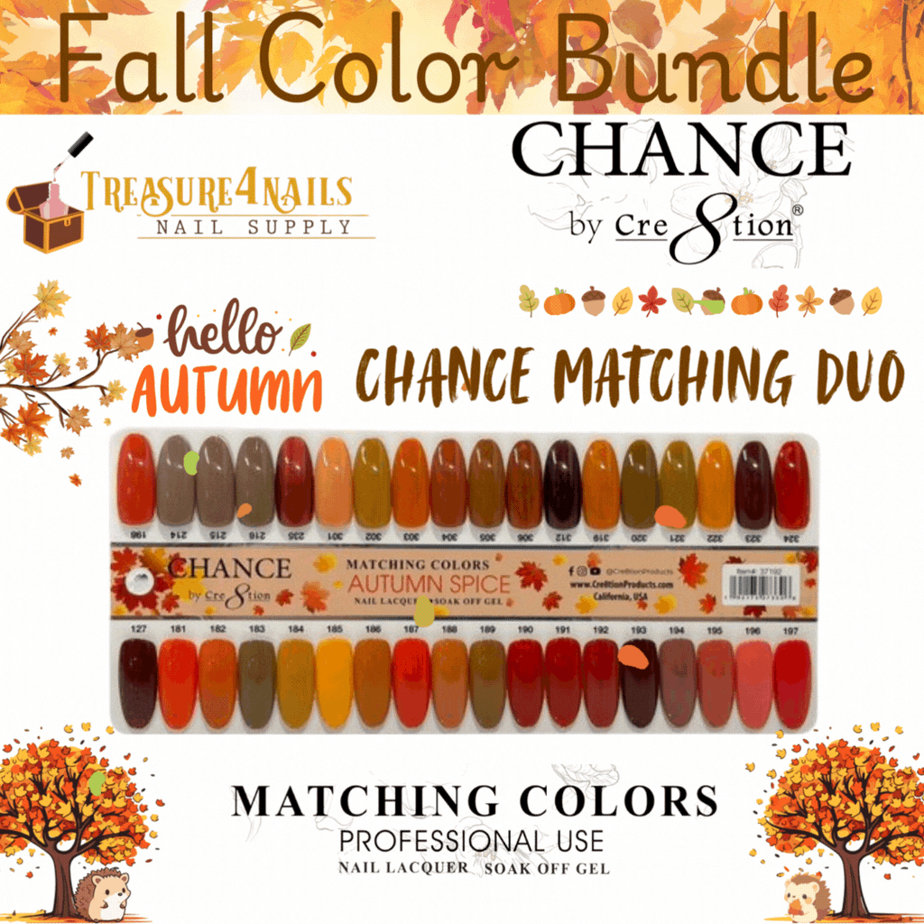 Chance Matching Duo Full Set 36 Colors Autumn Season Color (Free 1 Color Chart/ 1 Top Coat & 10pcs Nail Stickers)