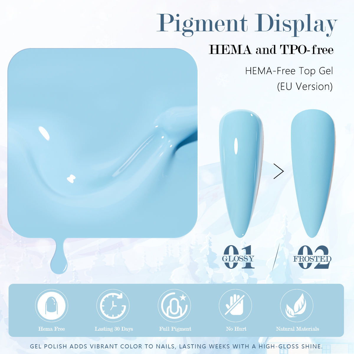 Nacy Set Winter Gel 36 Colors - HEMA TPO free / Free 1 Base, 1 Top, 1 Matte & 1 Color Display Book & Swatches