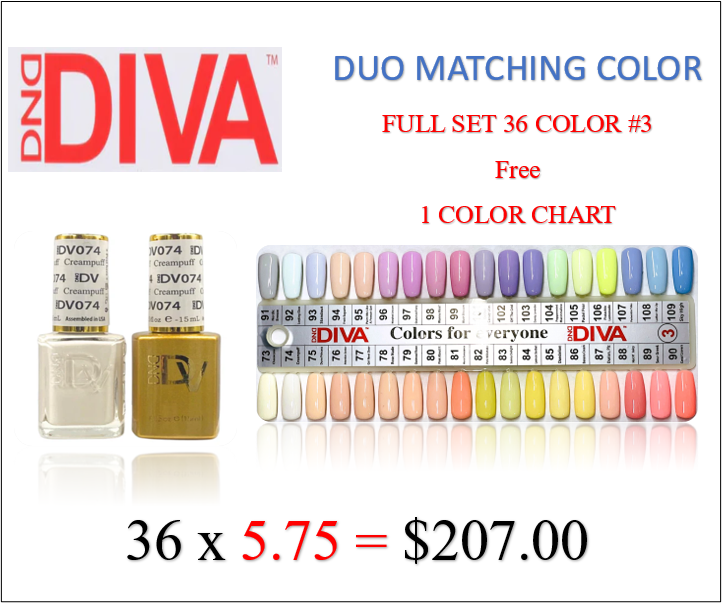 DND DIVA Matching Duo Full set 36 colors (#73-#109) #3 - FREE 1 Color Chart