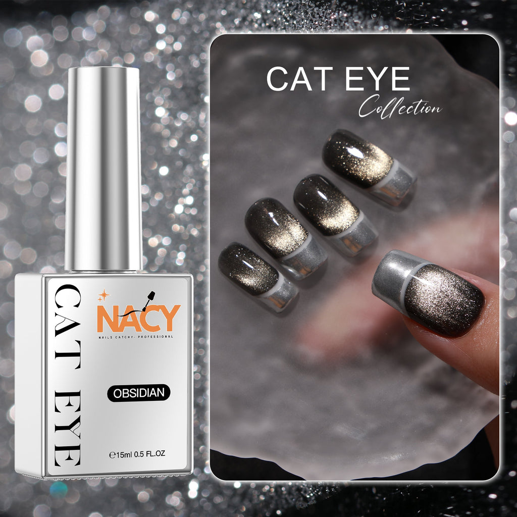 Nacy 6 Colors Obsidian Black Cat Eye Gel Set