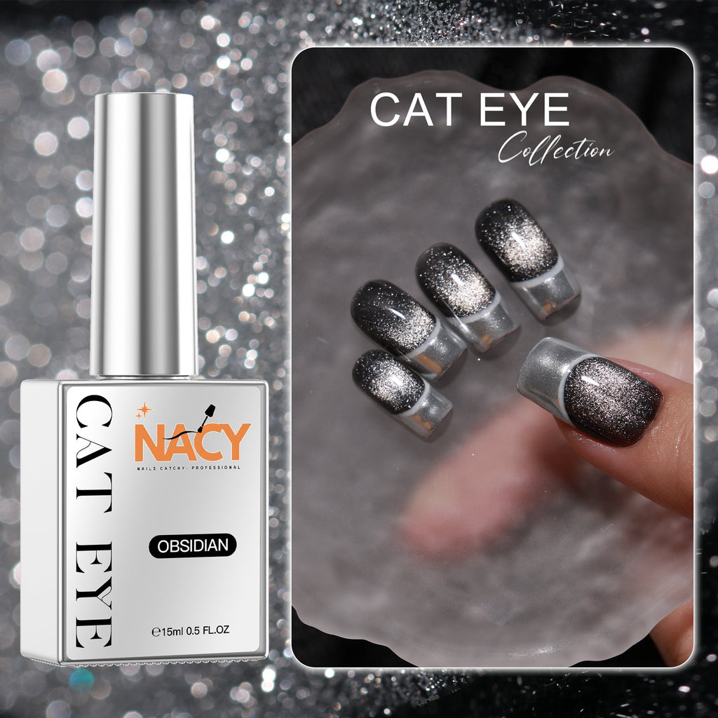 Nacy 6 Colors Obsidian Black Cat Eye Gel Set