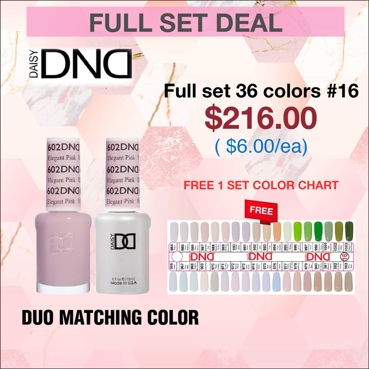 DND Duo Matching Color - Full set 36 colors - Retro Earth-Scape Collection - 16 #966- #1003 w/