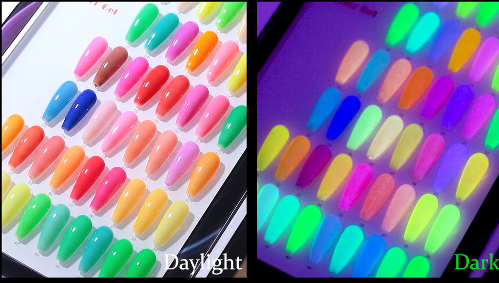 Nacy Neon Glow in the Dark Gel Set Full 48 Colors 0.5oz