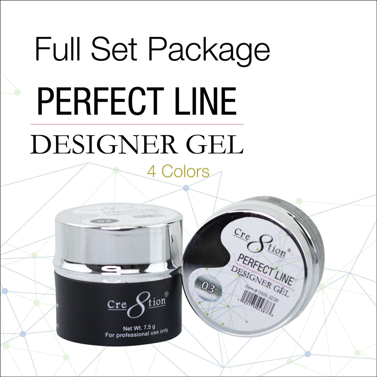 Cre8tion Perfect Line Design Gel 7.5g Full Set 4 colors - $9.00/each
