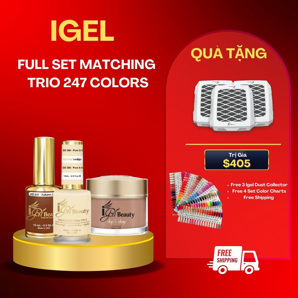 iGel Trio Matching color - Full set 247 colors w/ 4 sets Color Chart & 3 Phantom Pro
