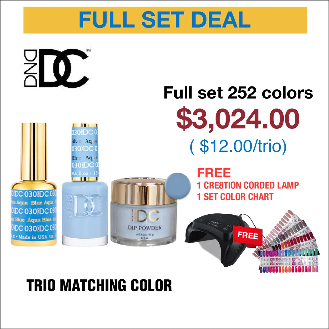 DND DC Trio Matching Color - Full set 252 colors w/ 1 set Color Chart & 1 Cre8tion Corded Lamp
