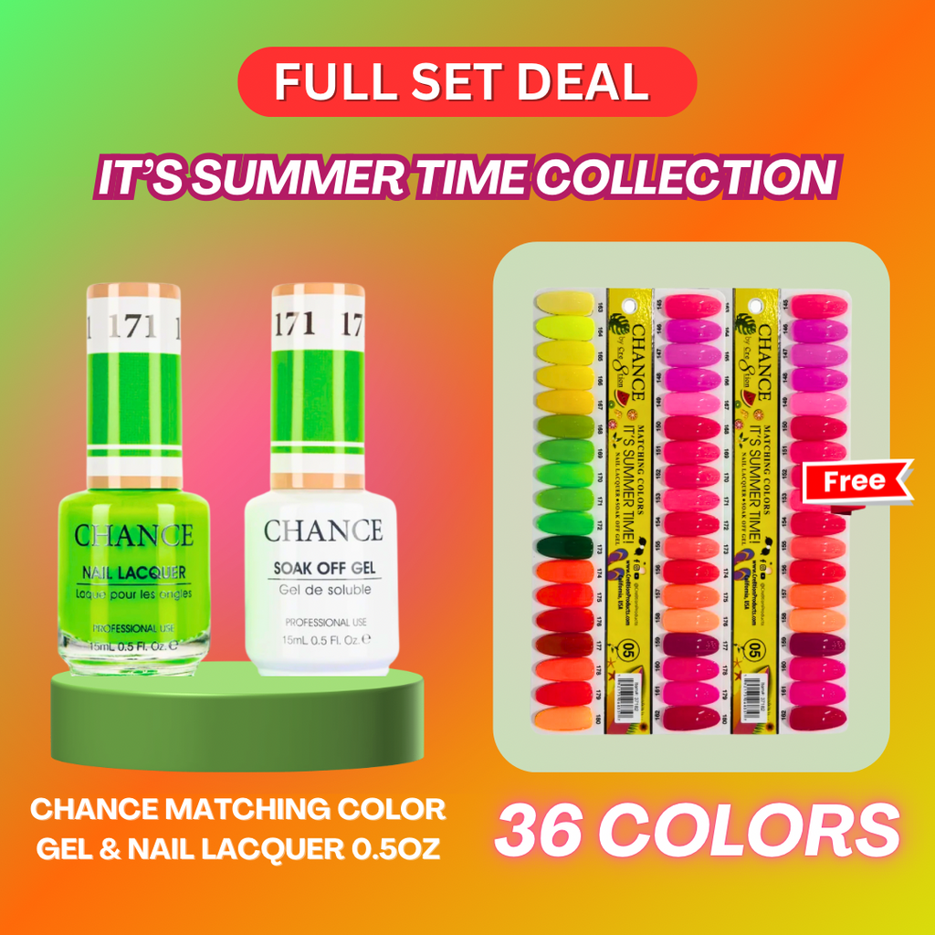 Chance Matching Duo 0.5oz - 36 Colors - IT’S SUMMER TIME COLLECTION w/ 2 set Color Chart