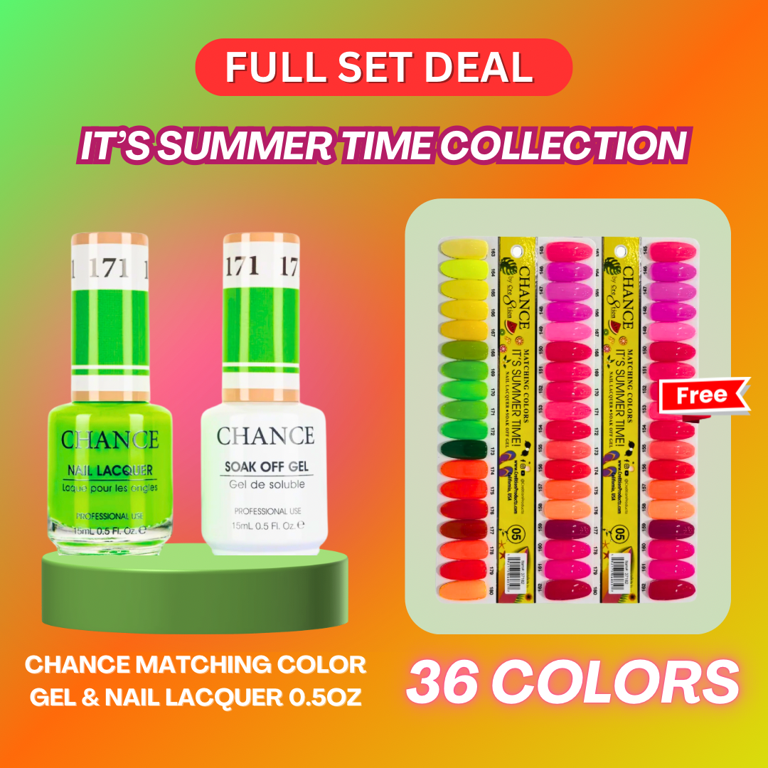 Chance Matching Duo 0.5oz - 36 Colors - IT’S SUMMER TIME COLLECTION w/ 2 set Color Chart