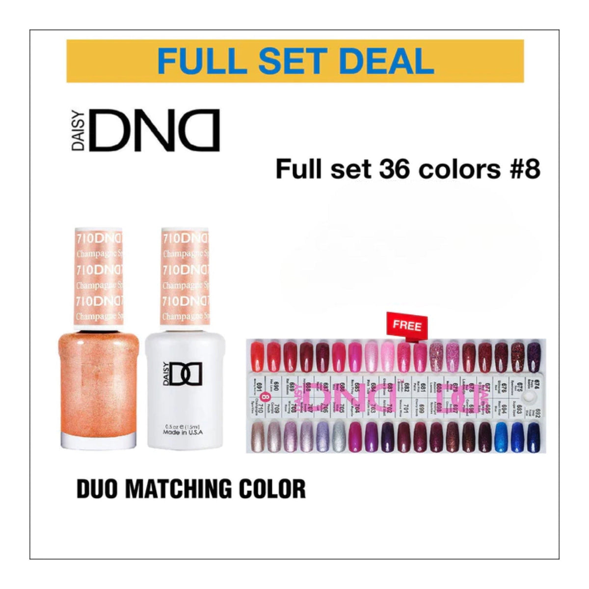 DND Full Set Duo Matching 36 Colors - Color Chart 08 (#674 - #710)