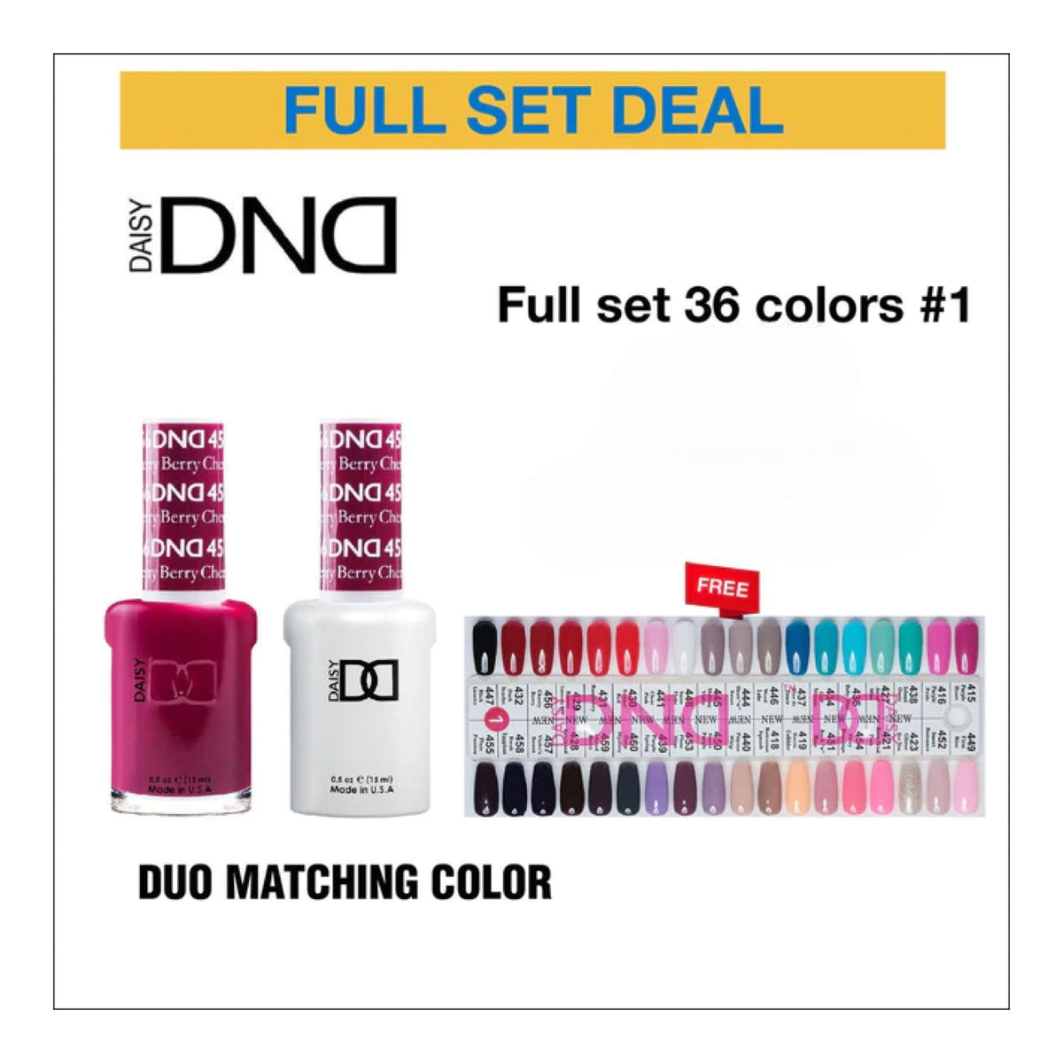 DND Duo Matching Color - Full set 36 colors - 01 #415-#455 ( Free 1 Color Chart )