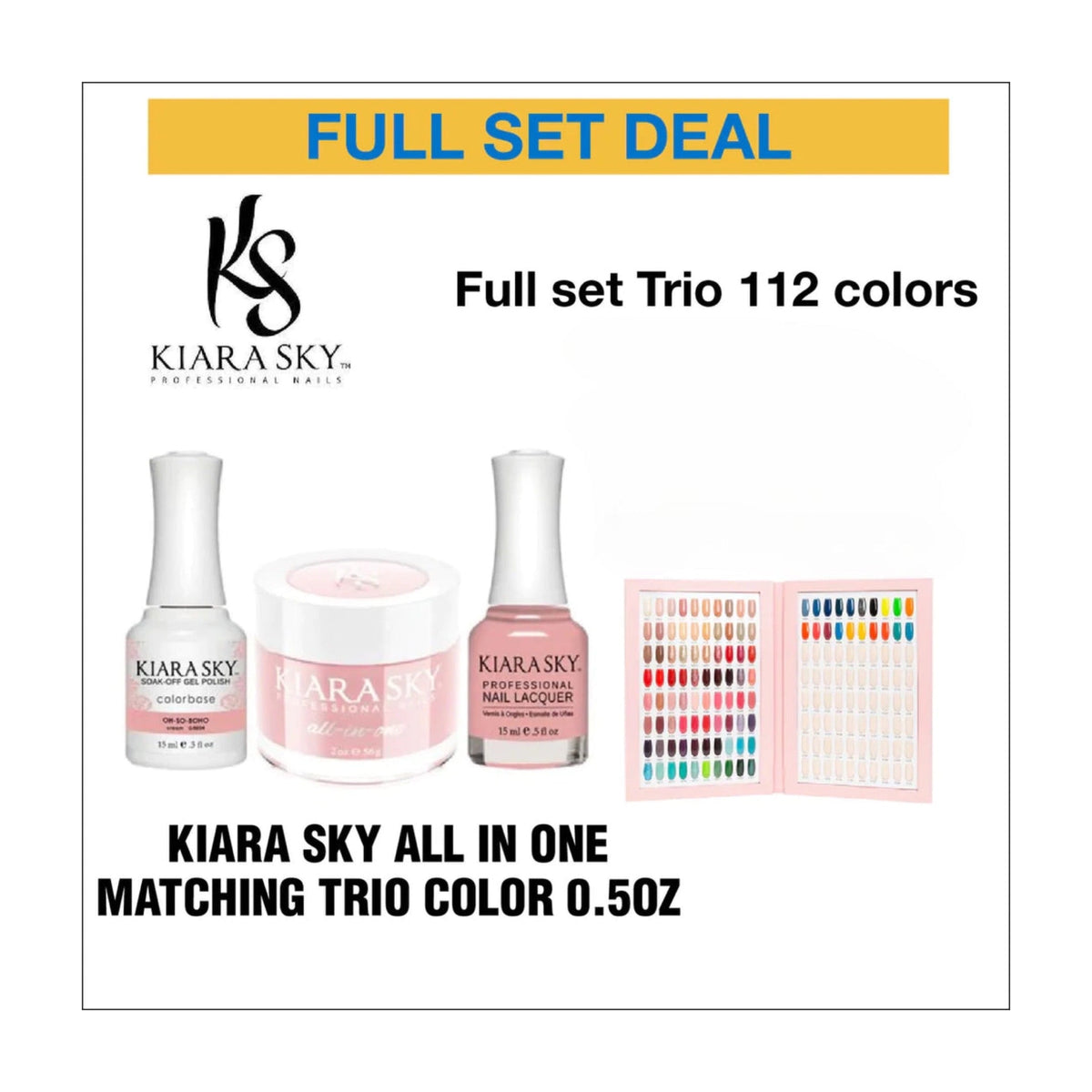 Kiara Sky All In One - Matching Trio Color - Full set 112 Colors #5001-5112 w/ 1pc Color Book