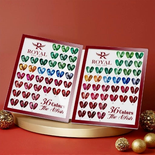Royal 2in1 Cat Eye Christmas Gel Set 36 Colors - Free Book Color Display