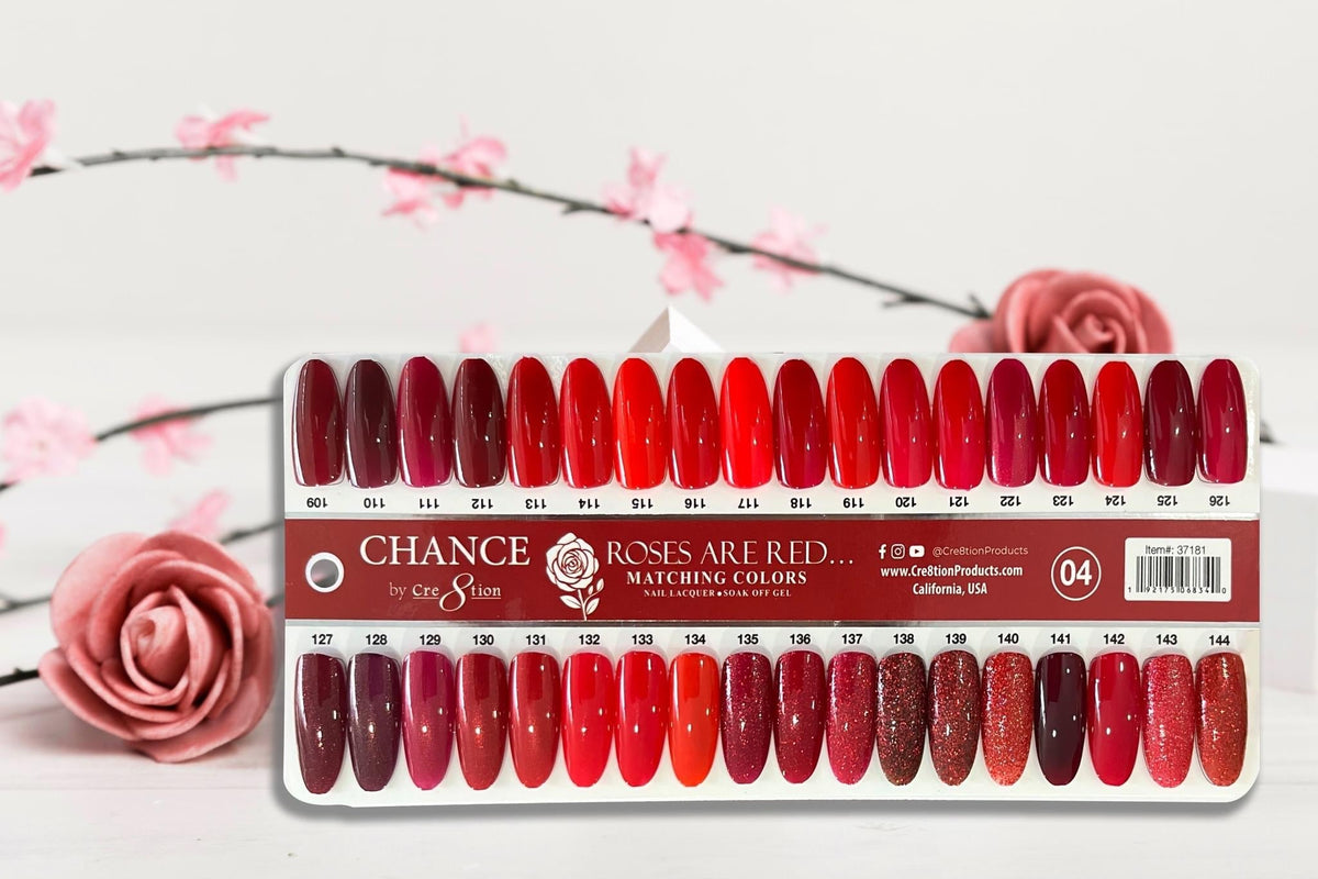 Chance Matching Duo 0.5oz 36 Colors- Roses Are Red... Collection w/ 2 set Color Chart