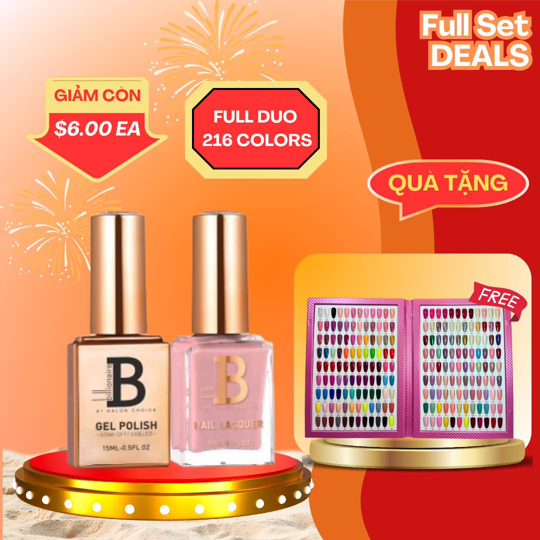 Billionaire Duo Matching Color - Full set 216 Colors w/ 2 Color Books & Free 1 Set Cat Eye 24 Colors