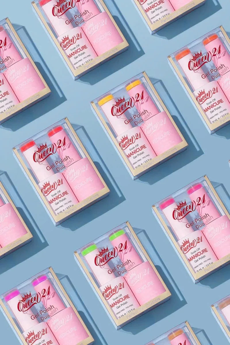 QUEEN 21 - ALL-IN-ONE GEL POLISH 288 COLORS / Free Book Display + Swatches & Free Gift Set