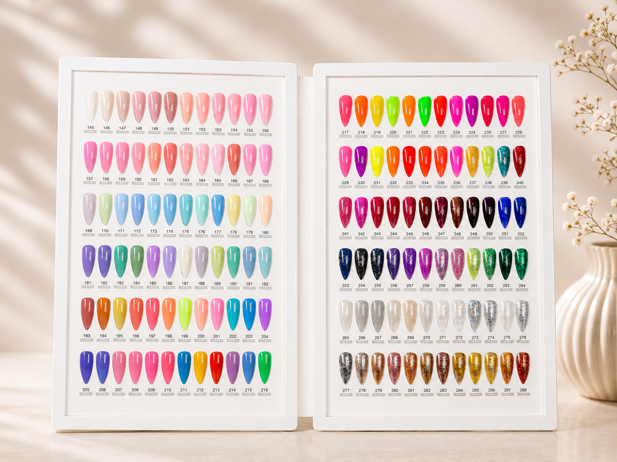 QUEEN 21 - ALL-IN-ONE GEL POLISH 288 COLORS / Free Book Display + Swatches & Free Gift Set