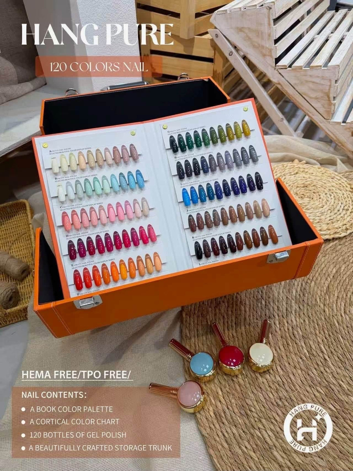 Full Set Hang Pure Gel Polishes High Pigment Full Set 120 Colors / Free Book Chart Display & Free Gifts