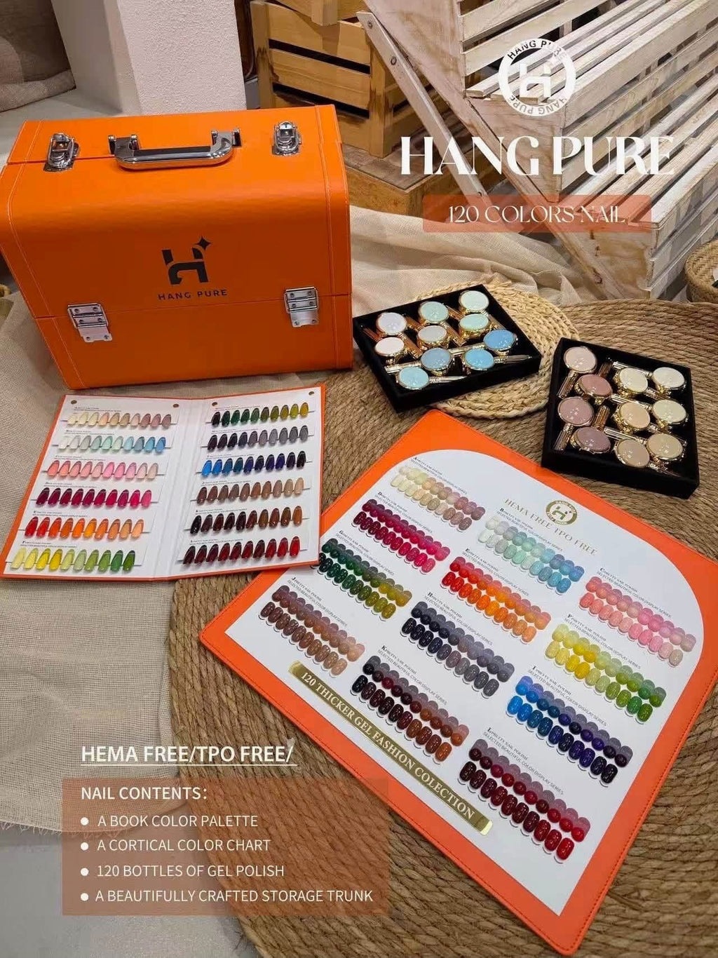 Full Set Hang Pure Gel Polishes High Pigment Full Set 120 Colors / Free Book Chart Display & Free Gifts