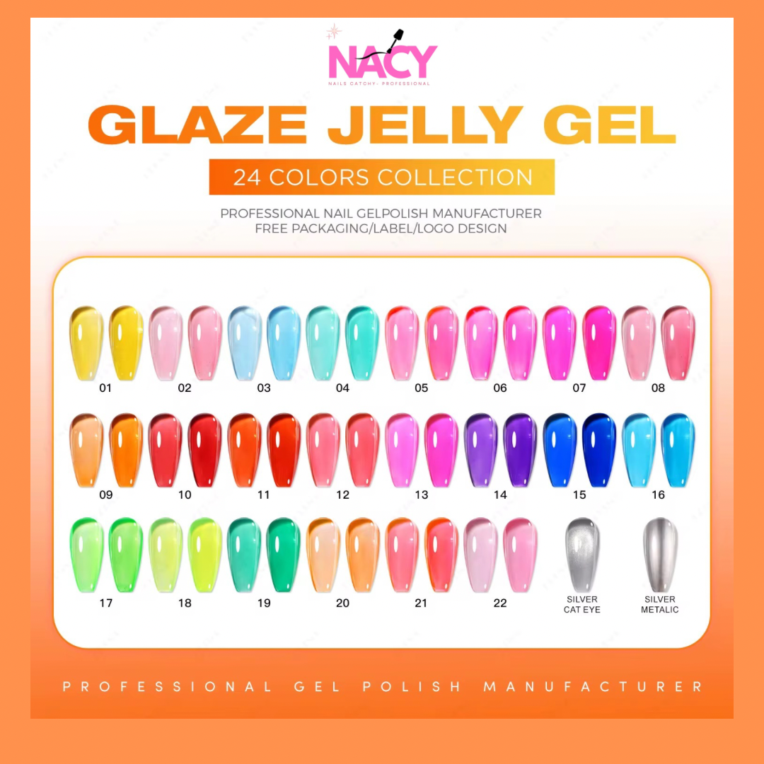 Nacy Glaze Jelly 3in1 Cat Eye Set 24 Colors Gel 0.5oz