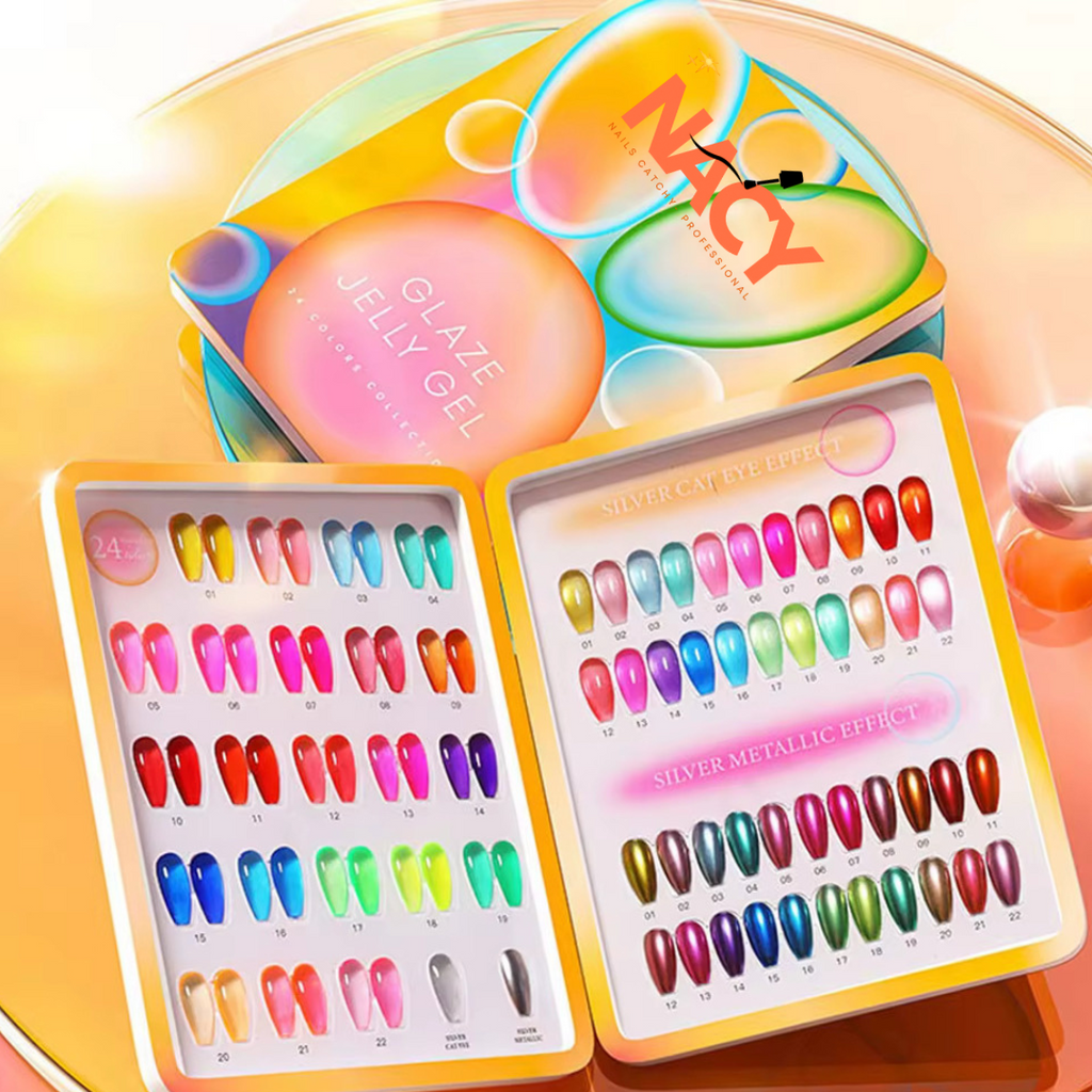 Nacy Glaze Jelly 3in1 Cat Eye Set 24 Colors Gel 0.5oz