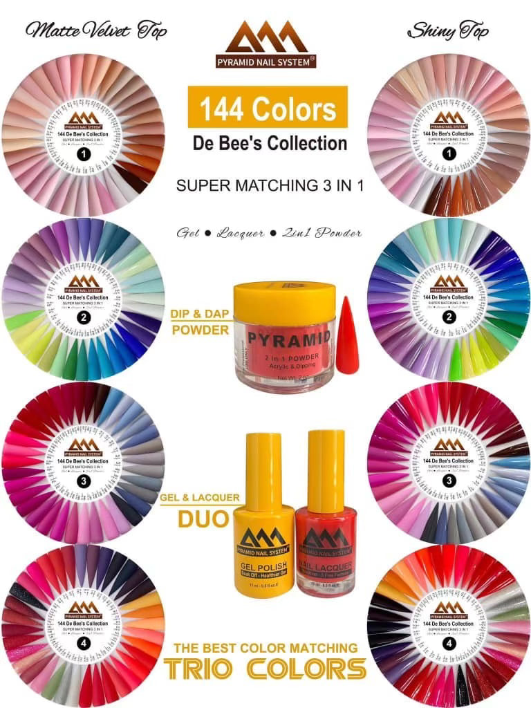 Pyramid Full Set Dip 145 Color Super Matching - De Bee Collection