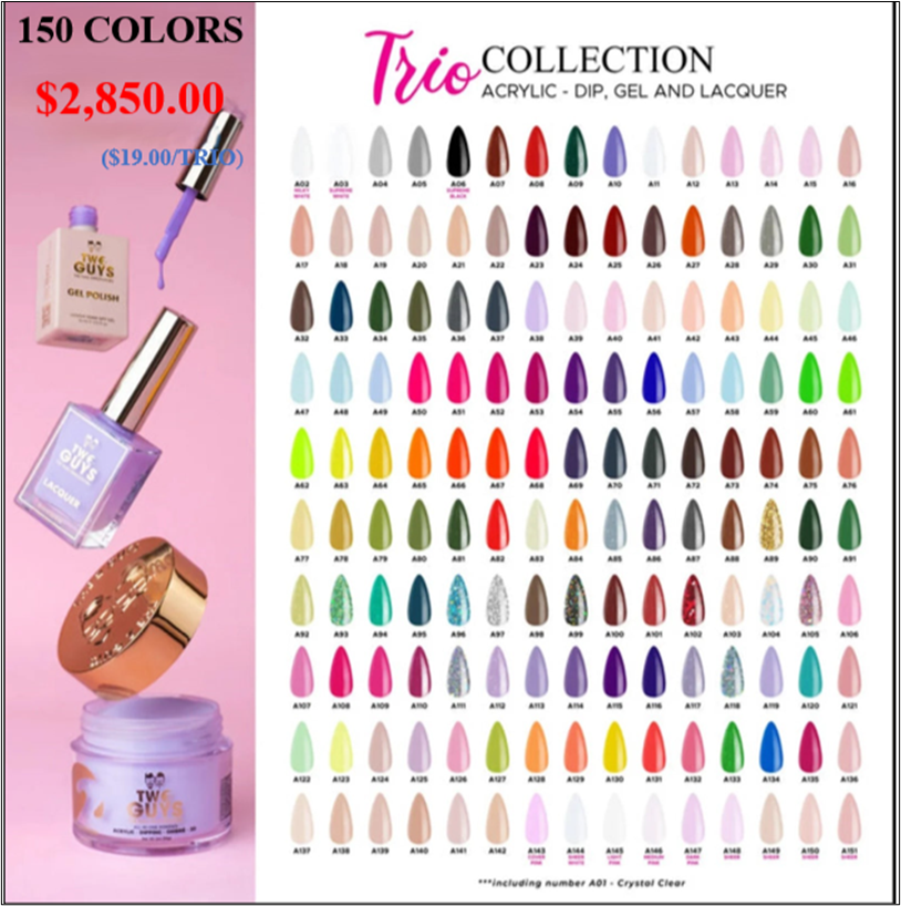 2GUYS TRIO MATCHING COLOR - FULL SET 150 COLORS (A02-A151) W/ 1 COLOR BOOK