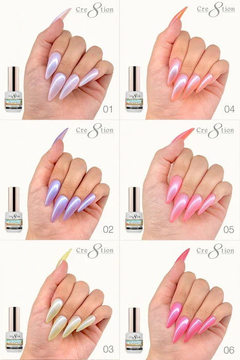 Cre8tion SeaShell Gel 0.5oz - Full Set 18 colors w/ 3 Top Coats 0.5oz & 1 set Color Chart Free