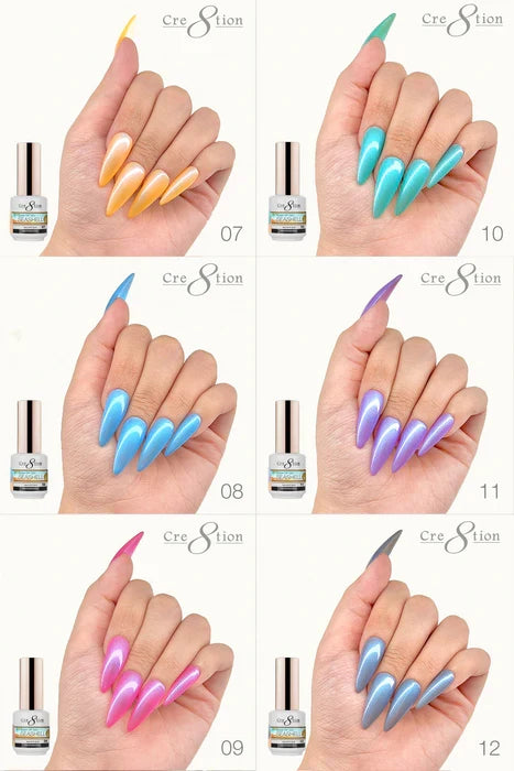 Cre8tion SeaShell Gel 0.5oz - Full Set 18 colors w/ 3 Top Coats 0.5oz & 1 set Color Chart Free