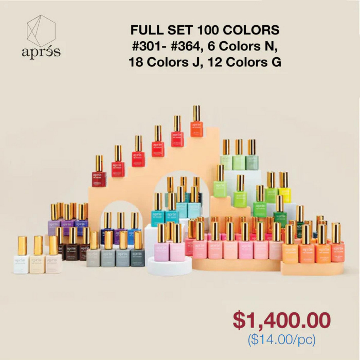 Apres Full Set - Gel Couleur Bundle - Second Edition 100 colors