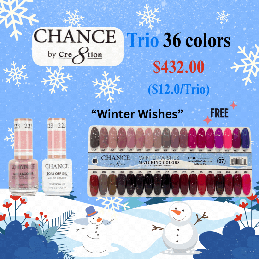 ( Winter Set )Chance Gel/Lacquer Trio 3in1 Full Set - 36 Colors Winter Wishes Collection 07