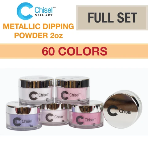 Chisel Nail Art - Dipping Powder - 2oz Metallic Standard Full Set Of 60 Colors - $10.95each - Color #01A-B - #30A-B
