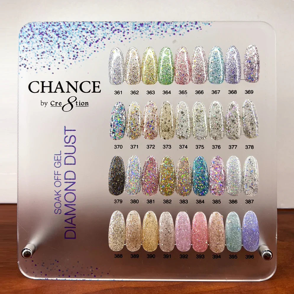 Chance Soak Off Gel 0.5oz - Diamond Dust Collection - Full set 36 New Colors #361 - #396